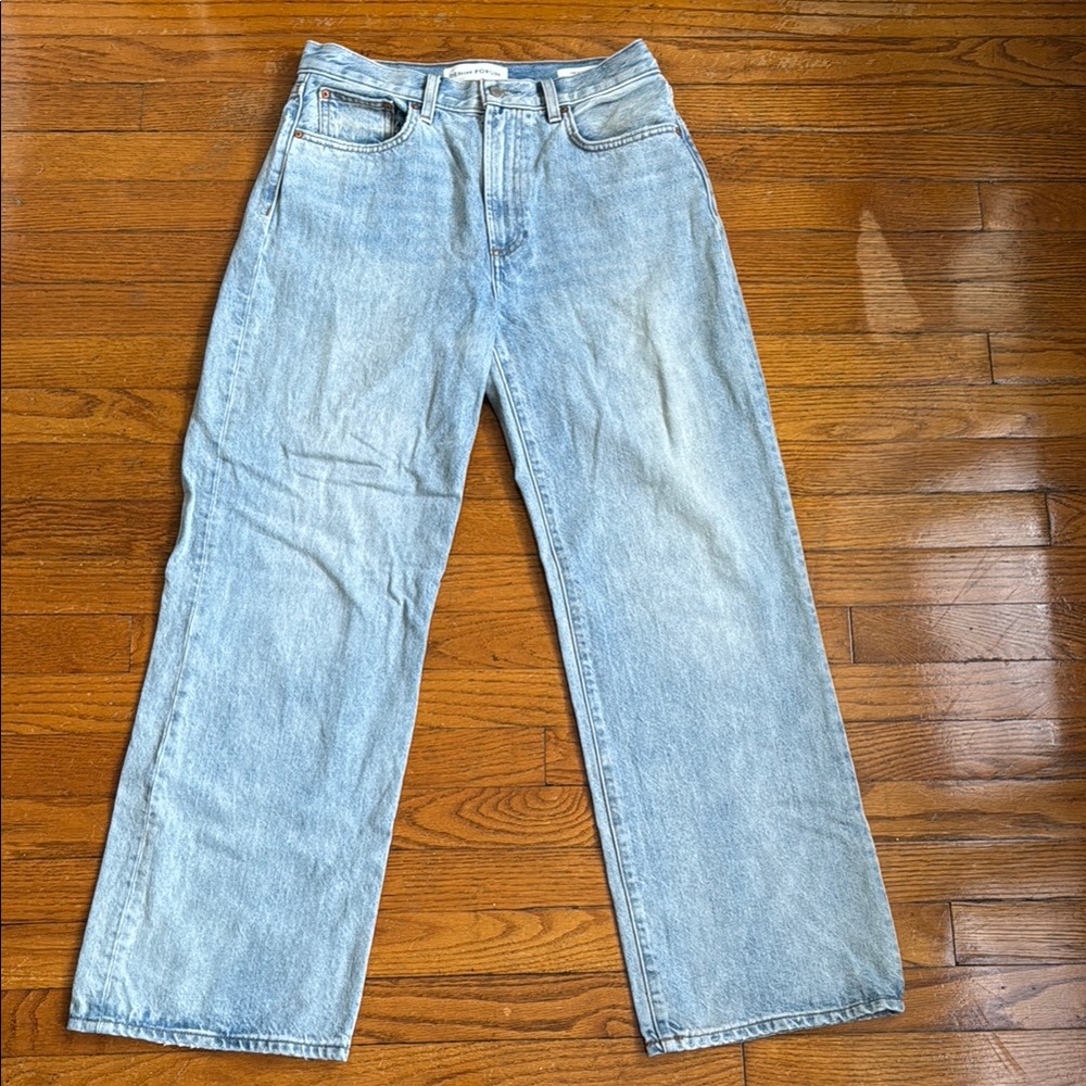 Aritzia Denim Forum — The Farrah High Rise Wide Leg Light Denim sz 28